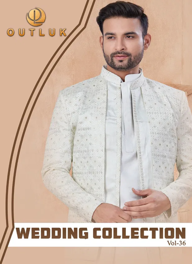 Outluk Wedding Collection Vol 36 Party Wear Mens Indo Western Wholesale Manufacturers